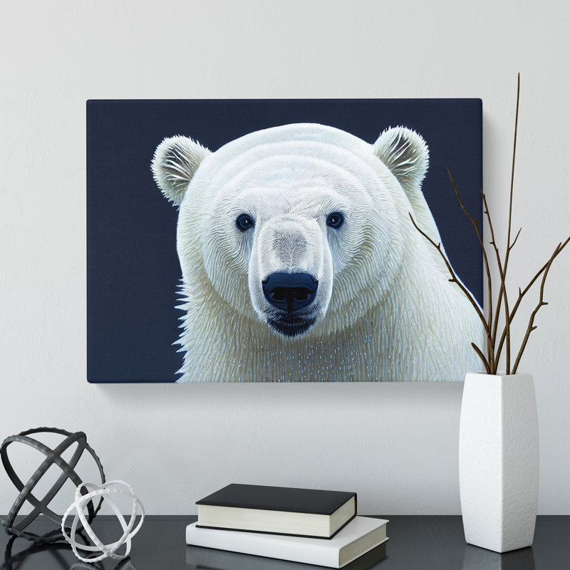 Engaging Polar Bear - Wrapped Canvas, 50cm H x 76cm W x 3cm D