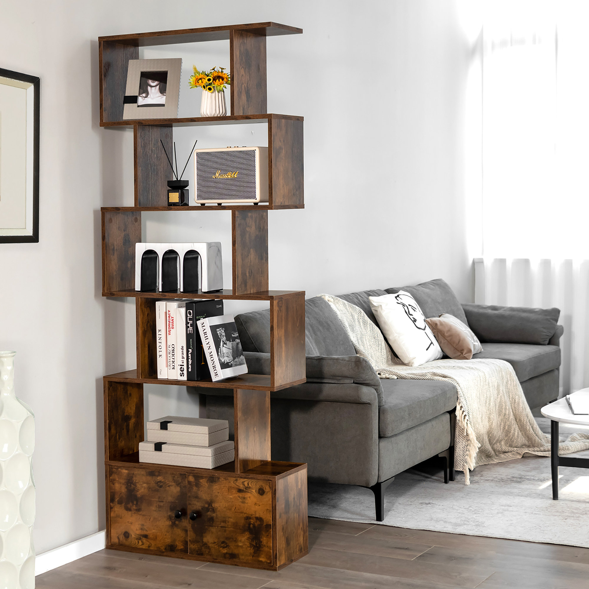 Millwood Pines Aleksis Corner Storage Bookcase