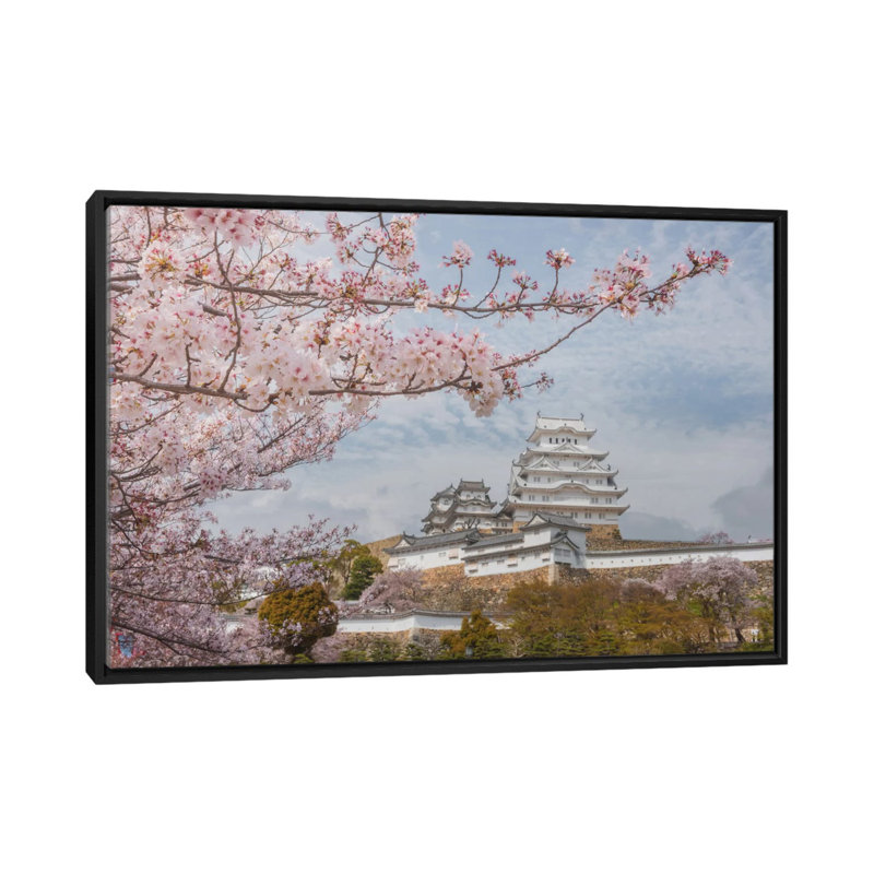 Reproduction sur toile «Spring in Japon VII», H 18 po x l 26 po x P 1,5 po, Toile avec cadre noir, Pas de tapis