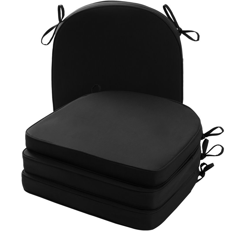Coussin de siège extérieur (ensemble de 4), Noir