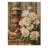 Farm Peonies At The Chicken Feeder I - Peonies Wood Wall Art - On Natural Pine Wood-2022093427