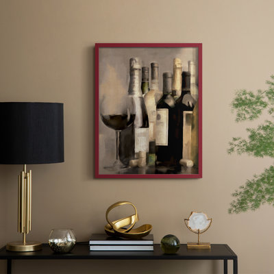 Étagère à vin II, reproduction encadrée - bois massif