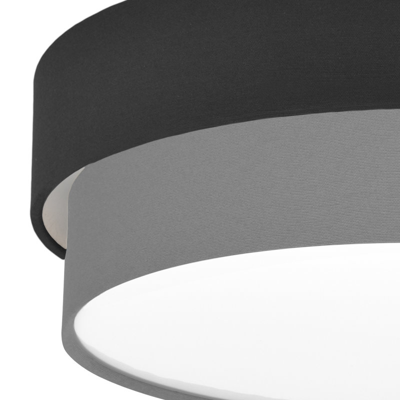 Avory Flush Mount, Black / Grey