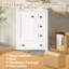 Meuble-lavabo compact en bois blanc avec lavabo en céramique, style moderne pour les salles de bain peu encombrantes