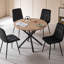 4 - Person Dining Set - Nordic Round Dining Table Set With 4 Upholstered Chairs - Metal Legs-1306766782