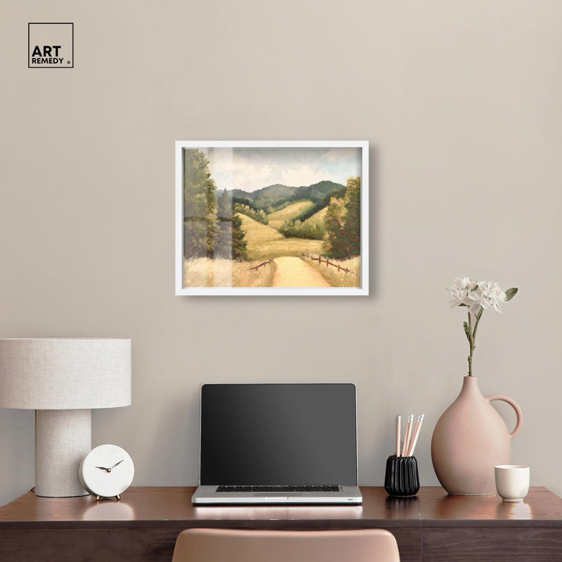 «Summer Fields Shadowbox Print» par Art Remedy, H 17 po x l 21 po, Blanc