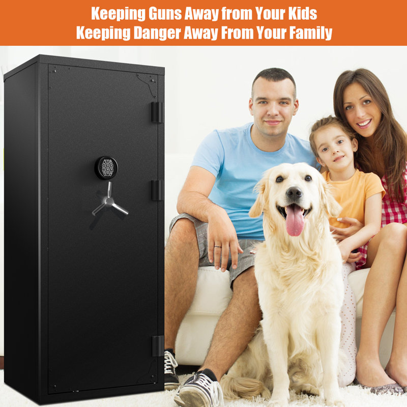 23 Rifle Gun Safe, Long Gun Safes for Rifle and Shotgun with Password Lock and LED Light