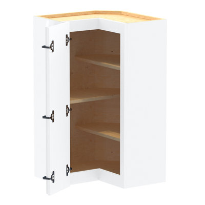 Gallery Express Ellison Plywood Assembled 21 in W X 21 in D X 30 in H Corner Diagonal Kitchen Cabinet Left in White