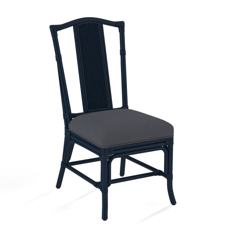 Drury Lane Slat Back Side Dining Chair, Black, Snow Crypton Performance; 0884-91
