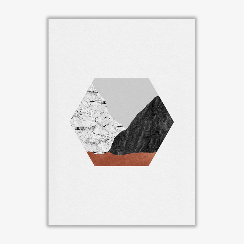 Copper Geometric I - Print, No Frame, 42 cm H x 30 cm W x 1 cm D