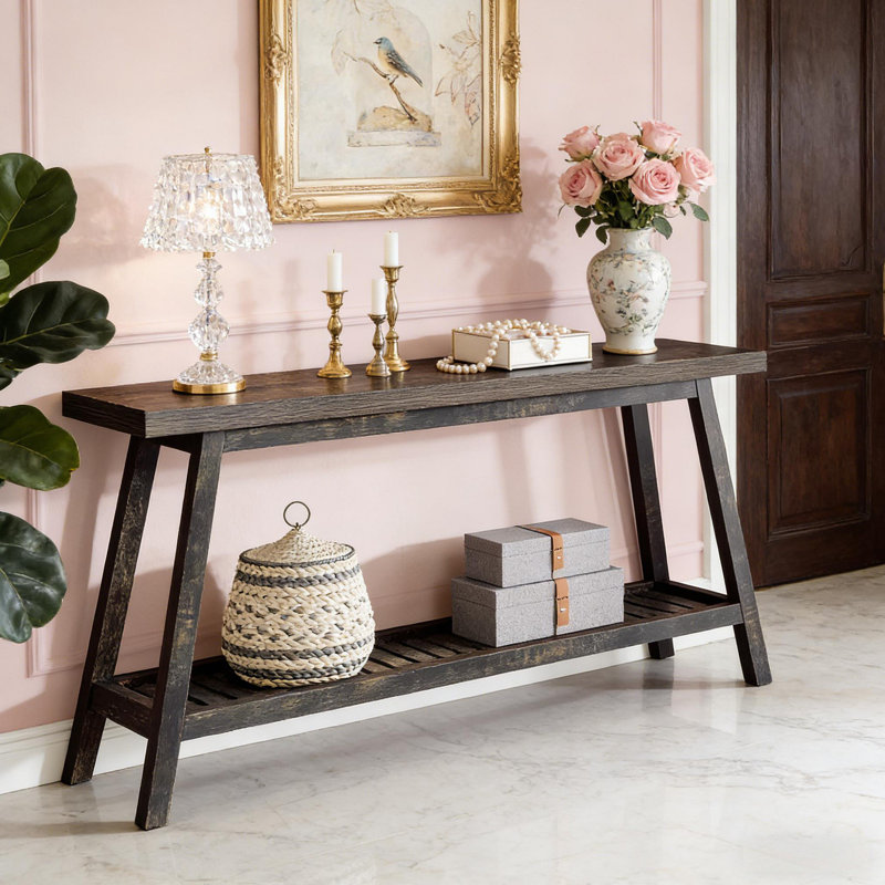 Canapé à 2 niveaux, console, table d'appoint