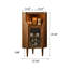 Corps d'armoire triangulaire en bois de noyer noir brun de 47,44 po, armoire à vin avec panneau arrière en bois massif brun multicouche