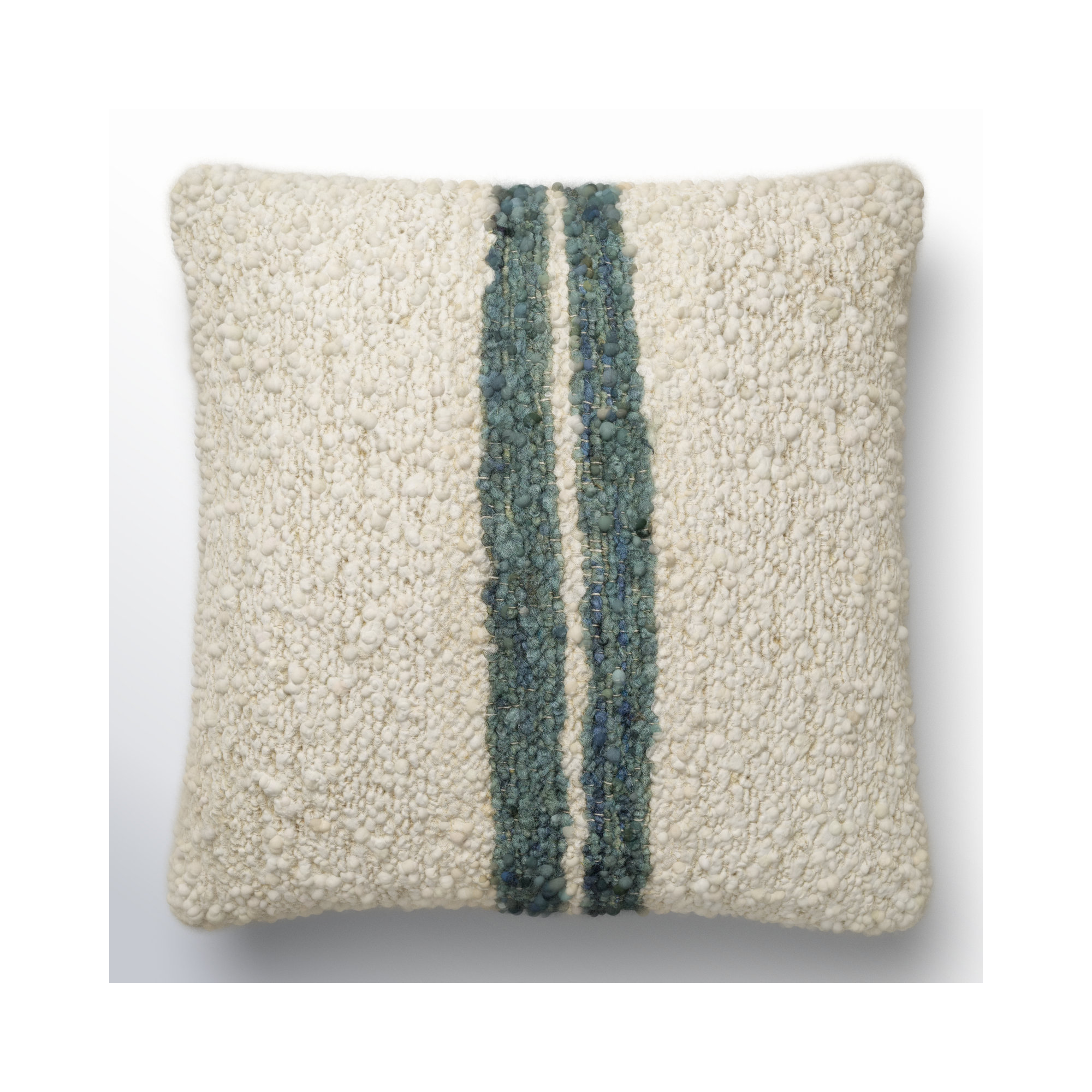 Alivia Striped Throw Pillow, Down, Deep Teal, 20" x 20"