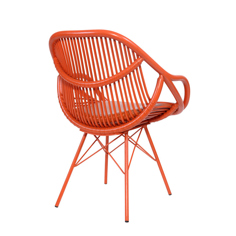 Stockholm Upholstered Arm Chair, Citrus Orange