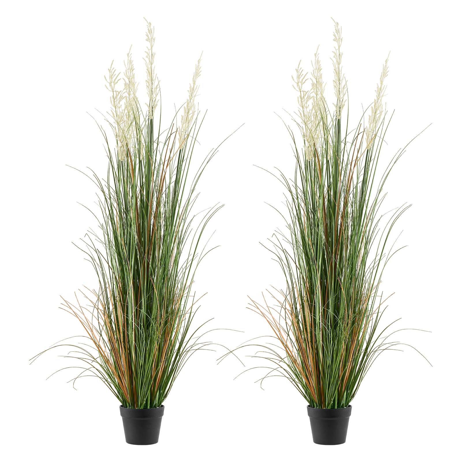 VEVOR Artificial Grass Plant, 59 inch Faux Reed Flower Grass in Pot ...