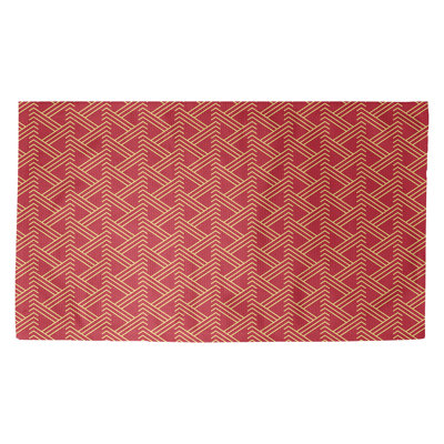 Rouge zigzag/jaune Tapis décoratif