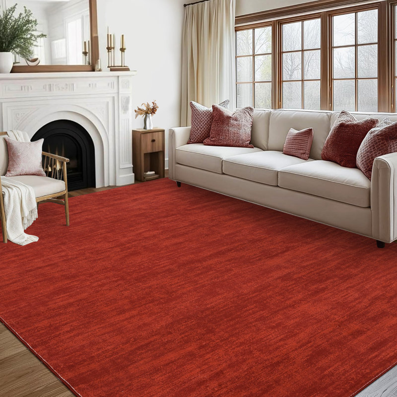 Tapis lavable à la machine avec envers en caoutchouc pour le salon Tapis de salle à manger antidérapant moderne Tapis de sol solide facile à nettoyer pour la chambre à coucher, le couloir, la cuisine, la salle de jeu et le bureau