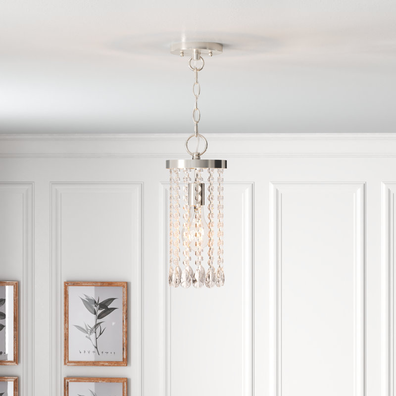 1 - Light Single Pendant, Brushed Nickel