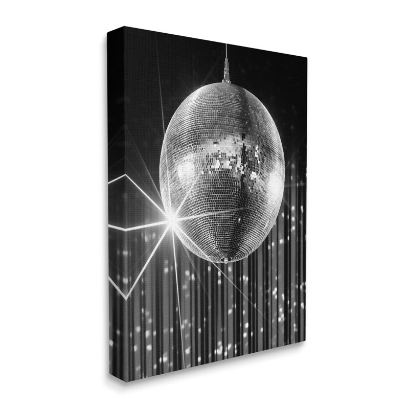 Boule disco noire, H 30 po x l 24 po x P 1,5 po