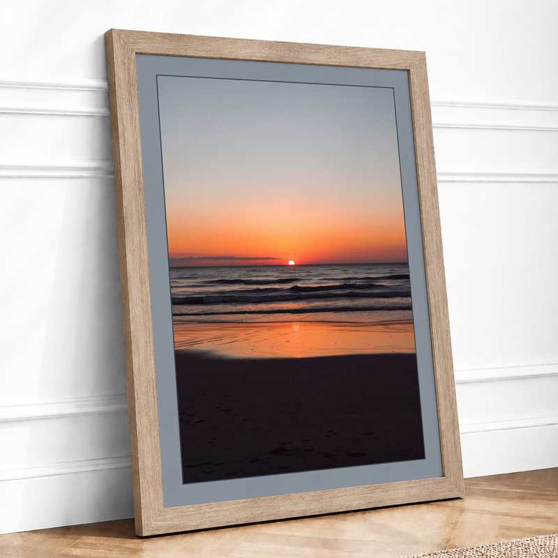 Sunset Over Open Water Coastal - Print, Oak, A3 - 42.0 x 29.7 cm