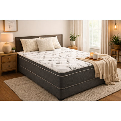 Matelas double de 10 po avec housse pour flux d'air et ressorts enveloppés pour une meilleure utilisation, ressort en mousse blanche, 54 po x 75 po x 10 po, 60 lb / 10 po, housse, favorise la circulation de l'air, ressorts, réduction du bruit,