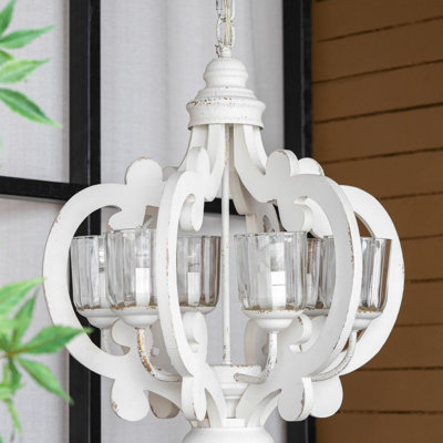 Rustic Wooden Chandelier (bulbs not included)