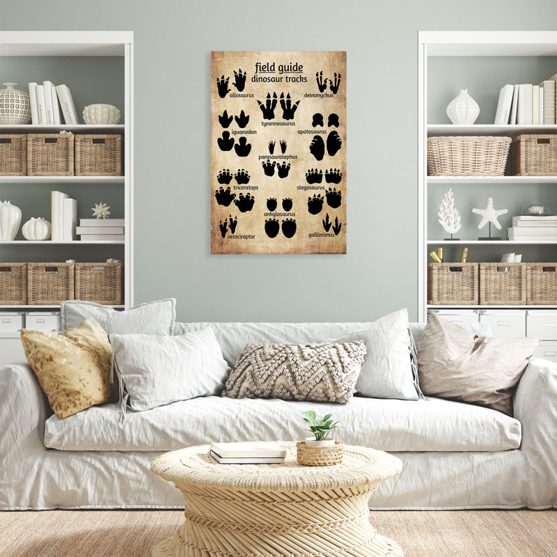 Field Guide Dinosaur Tracks, toile tendue avec châssis, H 36 po x l 24 po x P 2 po