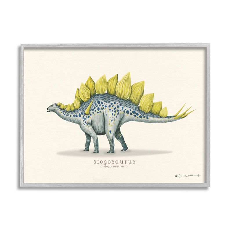 Dinosaure éducatif de stégosaure par Sally Swatland - impression, H 11 po x l 14 po x P 1,5 po, Estampe numérique Farmhouse