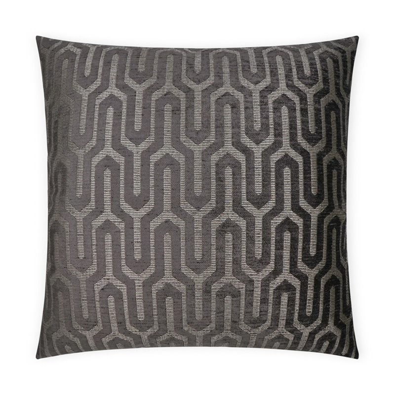 Coussin décoratif Moda, Motif géométrique gris anthracite, Carré 20 po