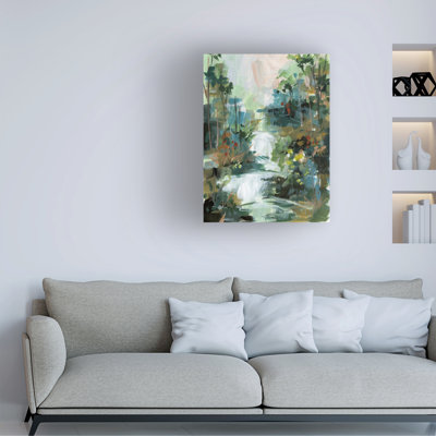 Art mural sur toile tendue - Melissa Wang «Verdant Profondeurs II» pour décoration de salon, de chambre à coucher ou de bureau - 14 x 19