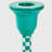 Handcrafted Jade Mint Checkered Aluminum Candleholder-609172998