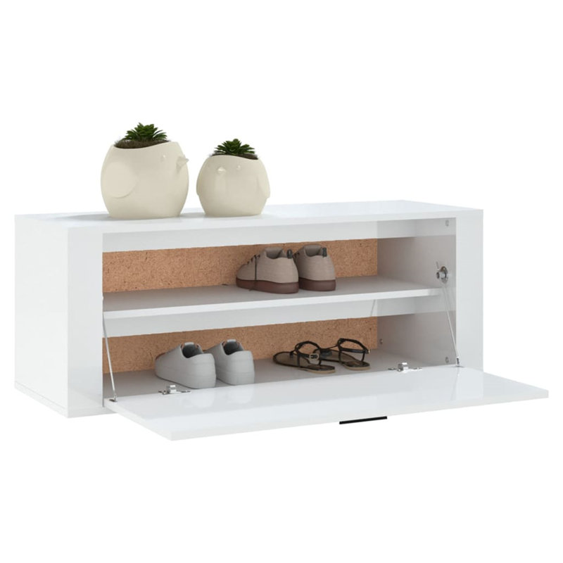 Ceddrick 8 Pair Shoe Storage Cabinet, White