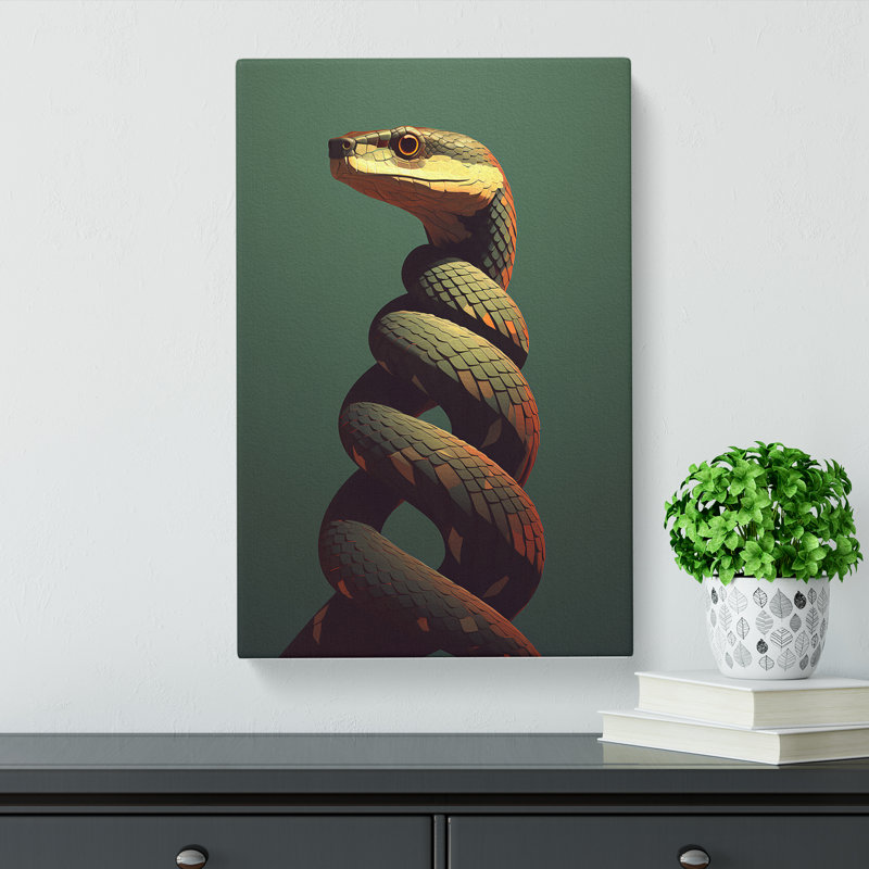 Snake Minimalism No.2 - Wrapped Canvas, 50cm H x 35cm W x 3cm D