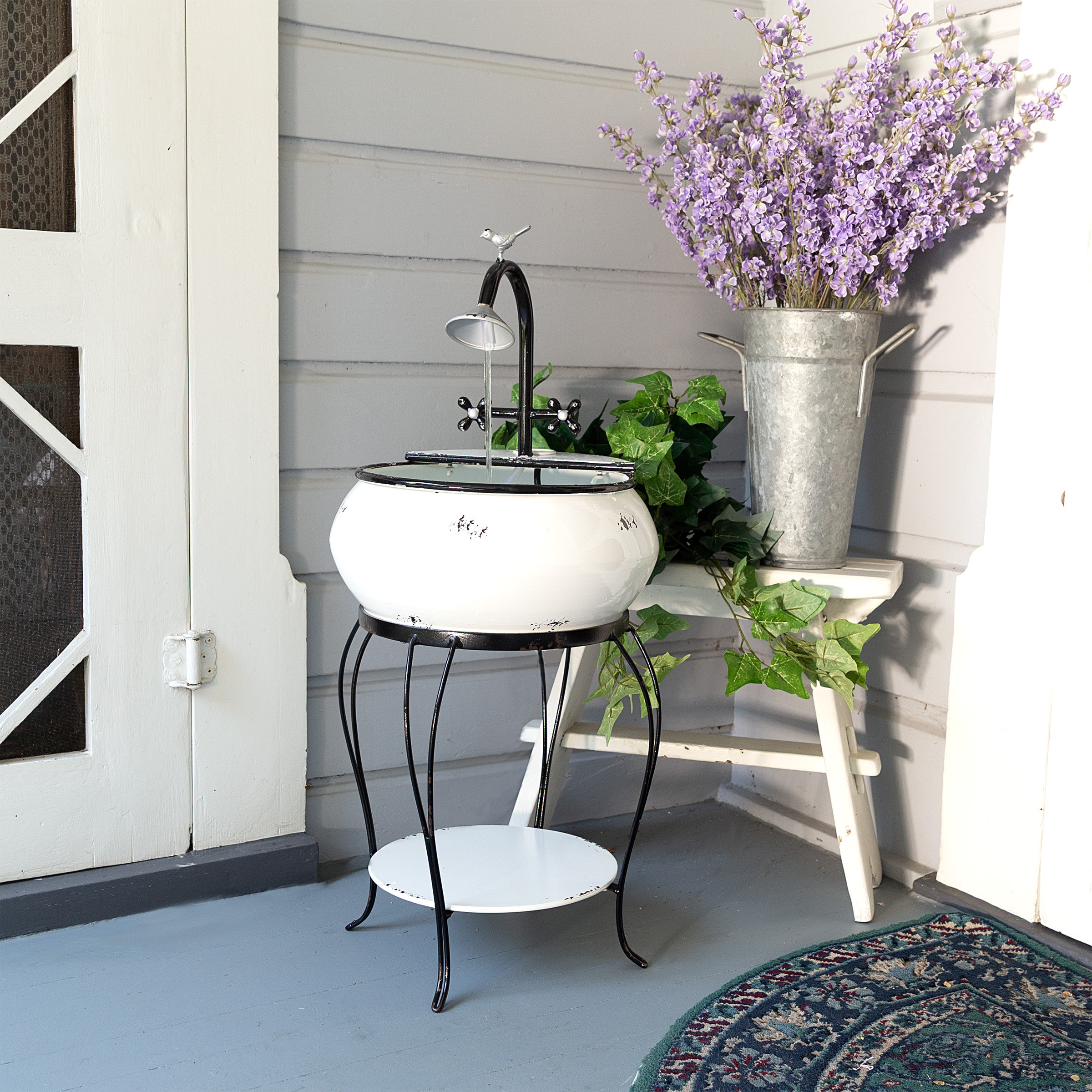 Gracie Oaks Grangeville Fiberglass and Resin Vintage Sink Fountain & Reviews | Wayfair