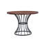 Table de salle à manger ronde en placage de chêne 42 po avec piédestal noir de jais, 4 places, table de cuisine compacte, style rustique-moderne