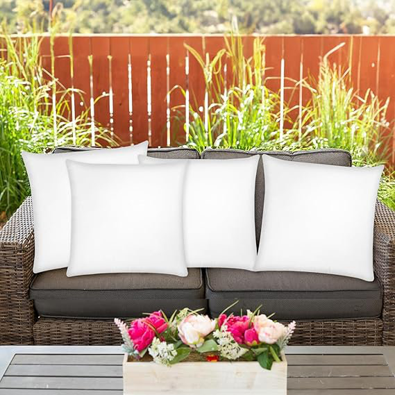 Throw Pillow Inserts Pack Of 4, Durable Soft Square 18 X 18 Inches 65 Gsm Non-woven Fabric With 15d Silicon Fiber Filling, Universal Uses For Home Decor Office Indoor Outdoor