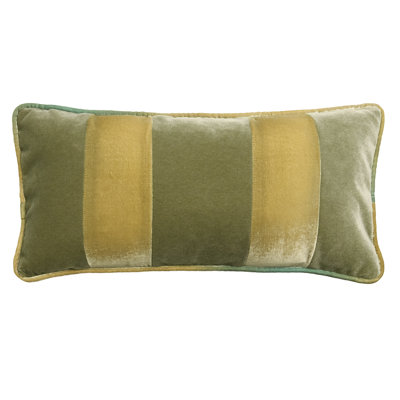Banded Lumbar Velvet Pillow