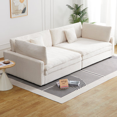 Warm Beige Modular Sofa With Ultra-Soft Farah Fabric For Cozy Living Rooms