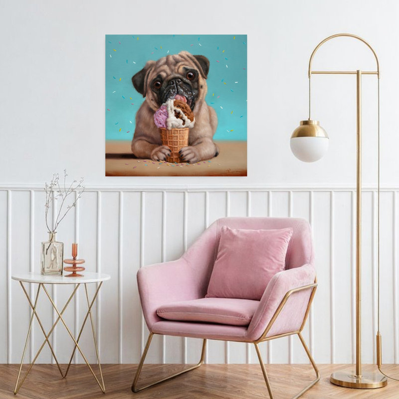 Art contemporain pour chien Neapawlitan, H 32 po x l 32 po