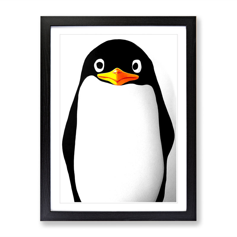 Spectacular Penguin - Single Picture Frame Painting, Black, 64cm H x 46cm W x 2cm D