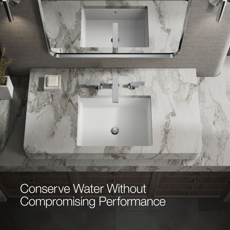 Composed Widespread Bathroom Faucet with Drain Assembly, Polished Chrome