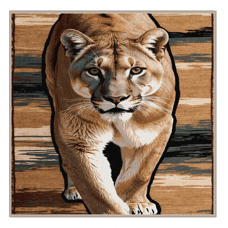  Tapis lavable en forme de lion de Californie, Carré 4 pi