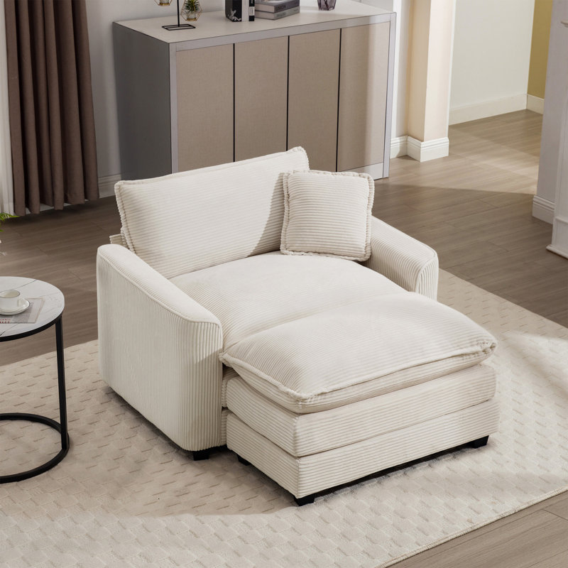 Fauteuil d'appoint simple à siège profond avec repose-pieds avec un coussin, fauteuil d'appoint et repose-pieds