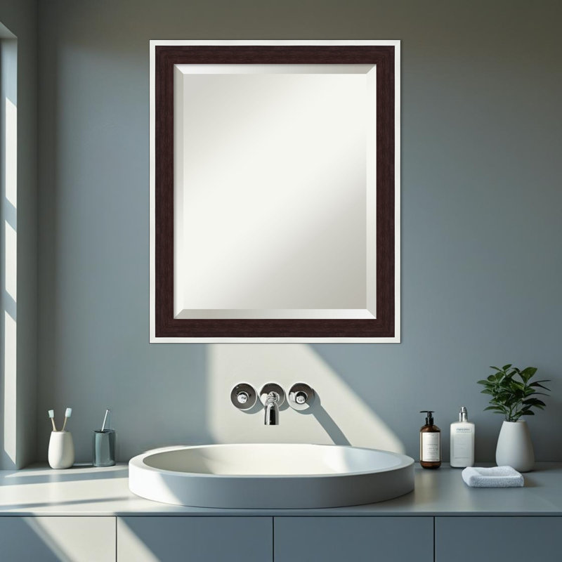 Miroir mural de salle de bain Maya, Argent espresso, 23,25 po x 19,25 po