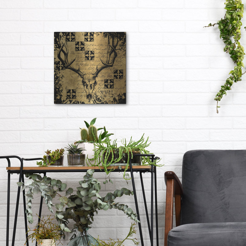  «B & g Deer Skull» par Art Licensing Studio, art mural en métal, 12 po x 12 po, H 12 po x l 12 po