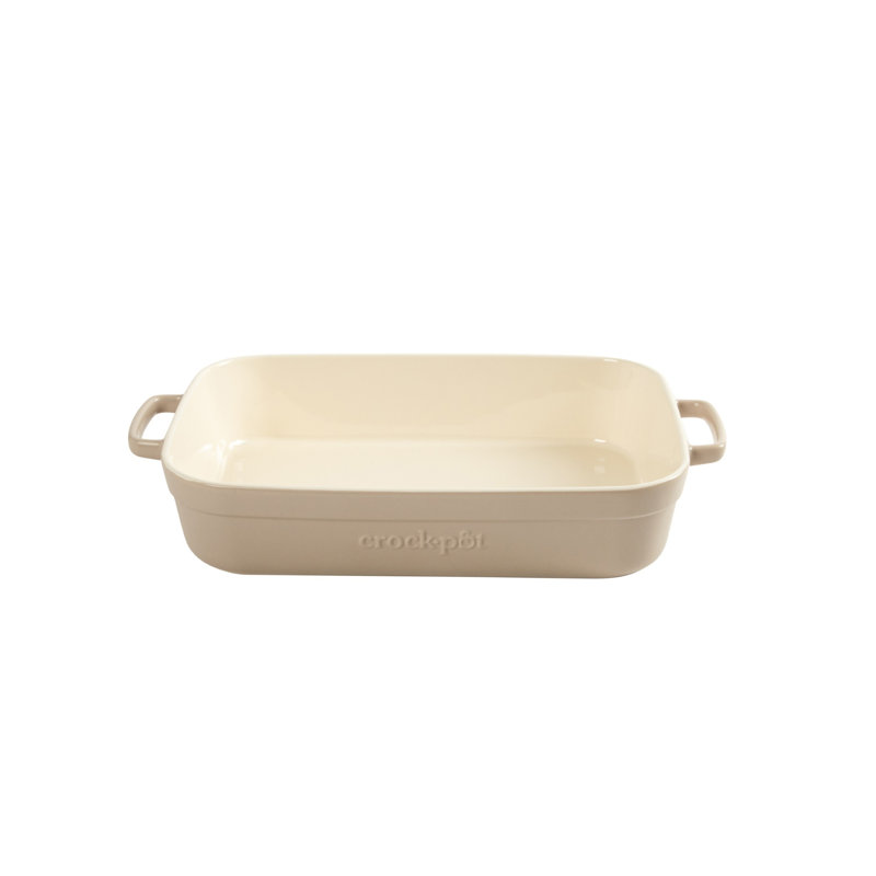 Crockpot Casserole Dish, 9x13 Ceramic Baking Dish, Lasagna Pan, Taupe