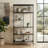 Level 72'' H 5-Tier Steel Etagere Bookcase with Asymmetric Shelving-793395881-688659785