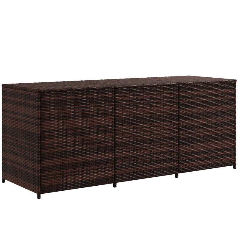 Boîte de rangement d'extérieur de 175 gallons avec doublure intérieure Outsunny, Brun