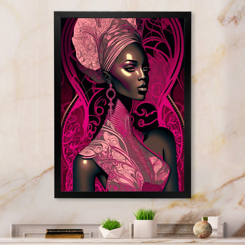 Edo, beau modèle rétro afro-américain sur toile, Cadre photo noir, H 20 po x l 12 po x P 1 po