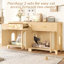 Enceinte de litière pour chat avec portes à griffes et rangement, mobilier pour animaux multifonctionnel-1054266721